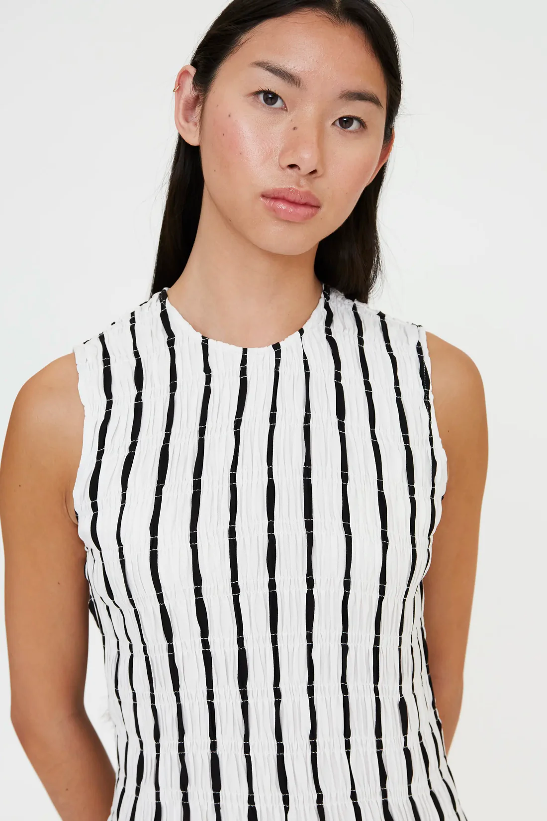 Mini ριγέ φόρεμα ασπρόμαυρο