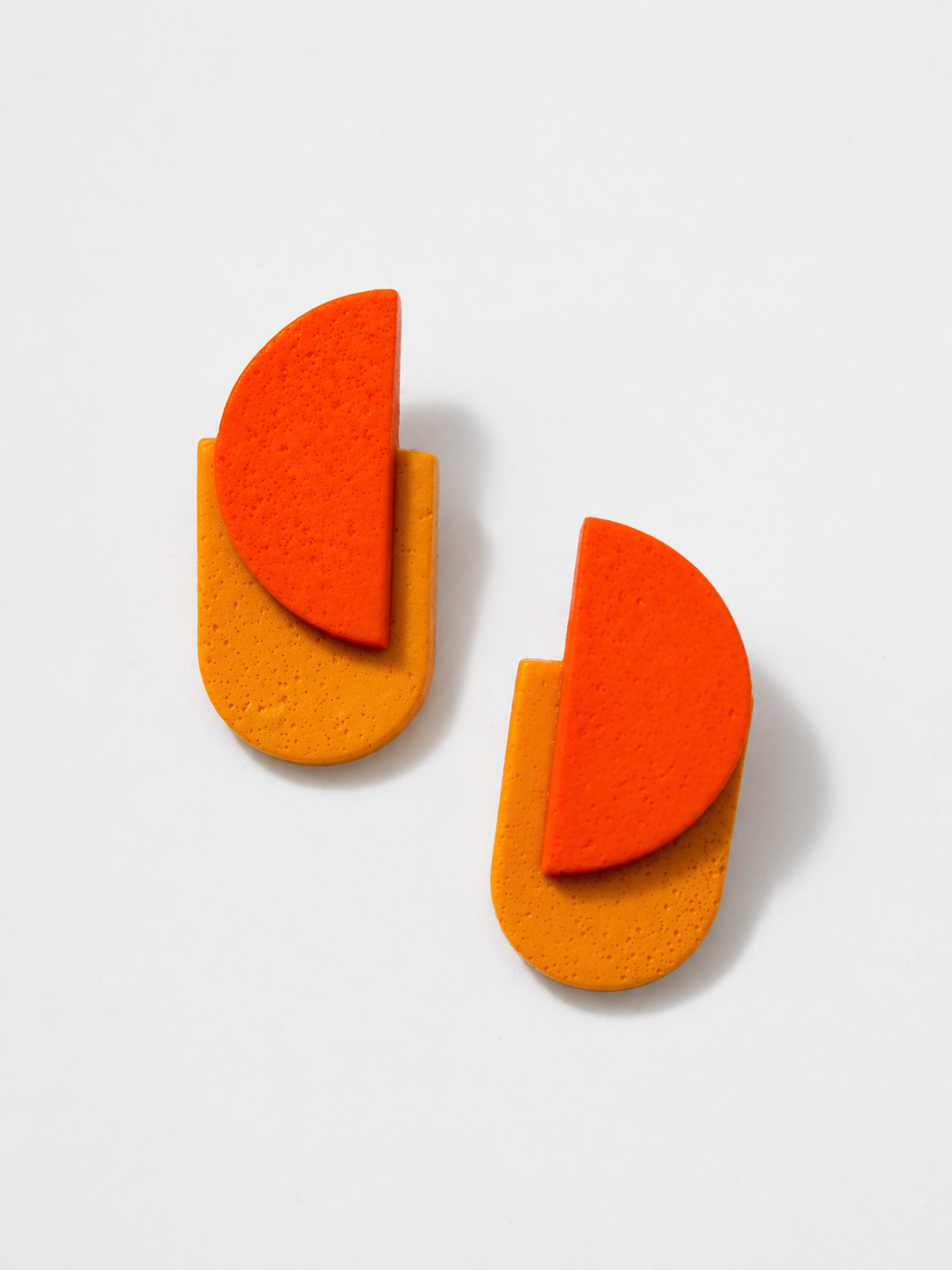 Σκουλαρίκια Διπλό Ημικύκλιο Πορτοκαλι