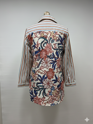 Πουκαμίσα Ριγέ με Εμπριμέ Πλάτη