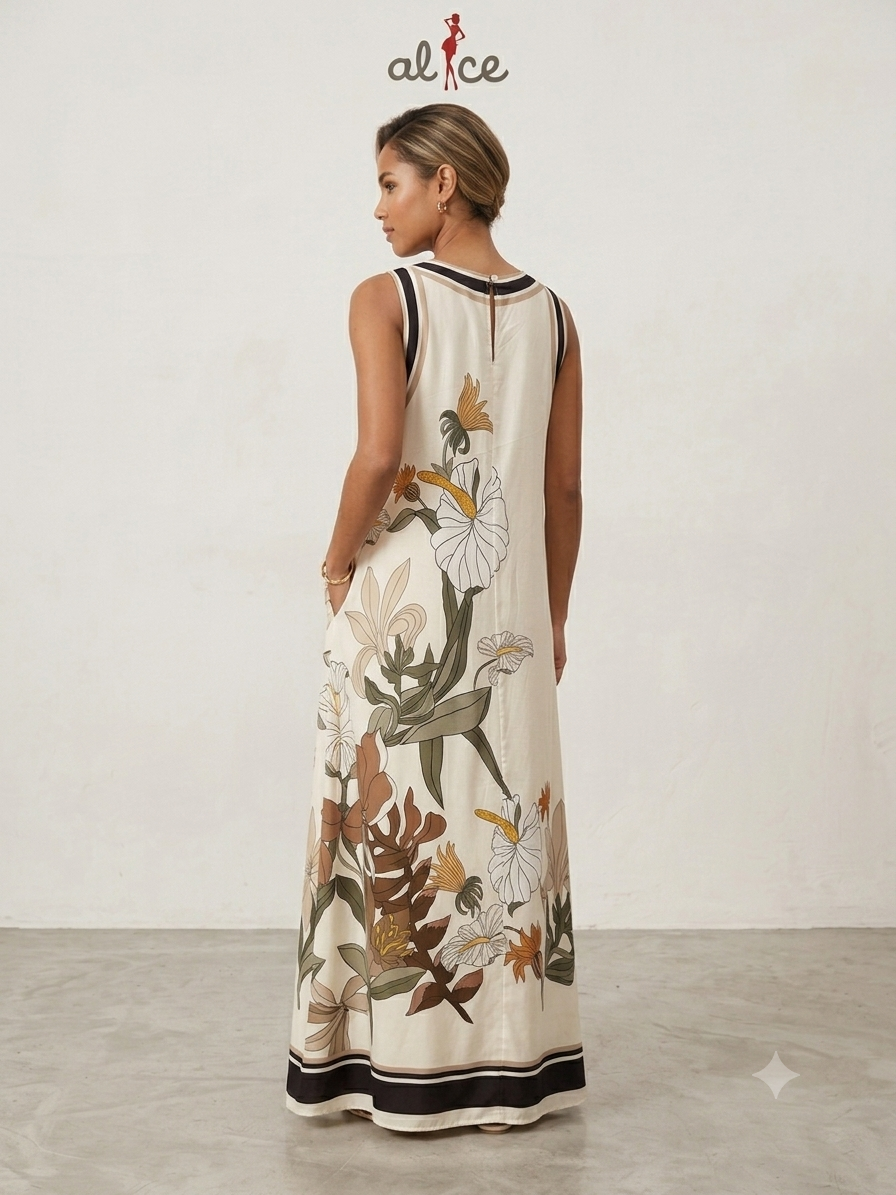 Τιραντέ Maxi Φόρεμα με Floral Print