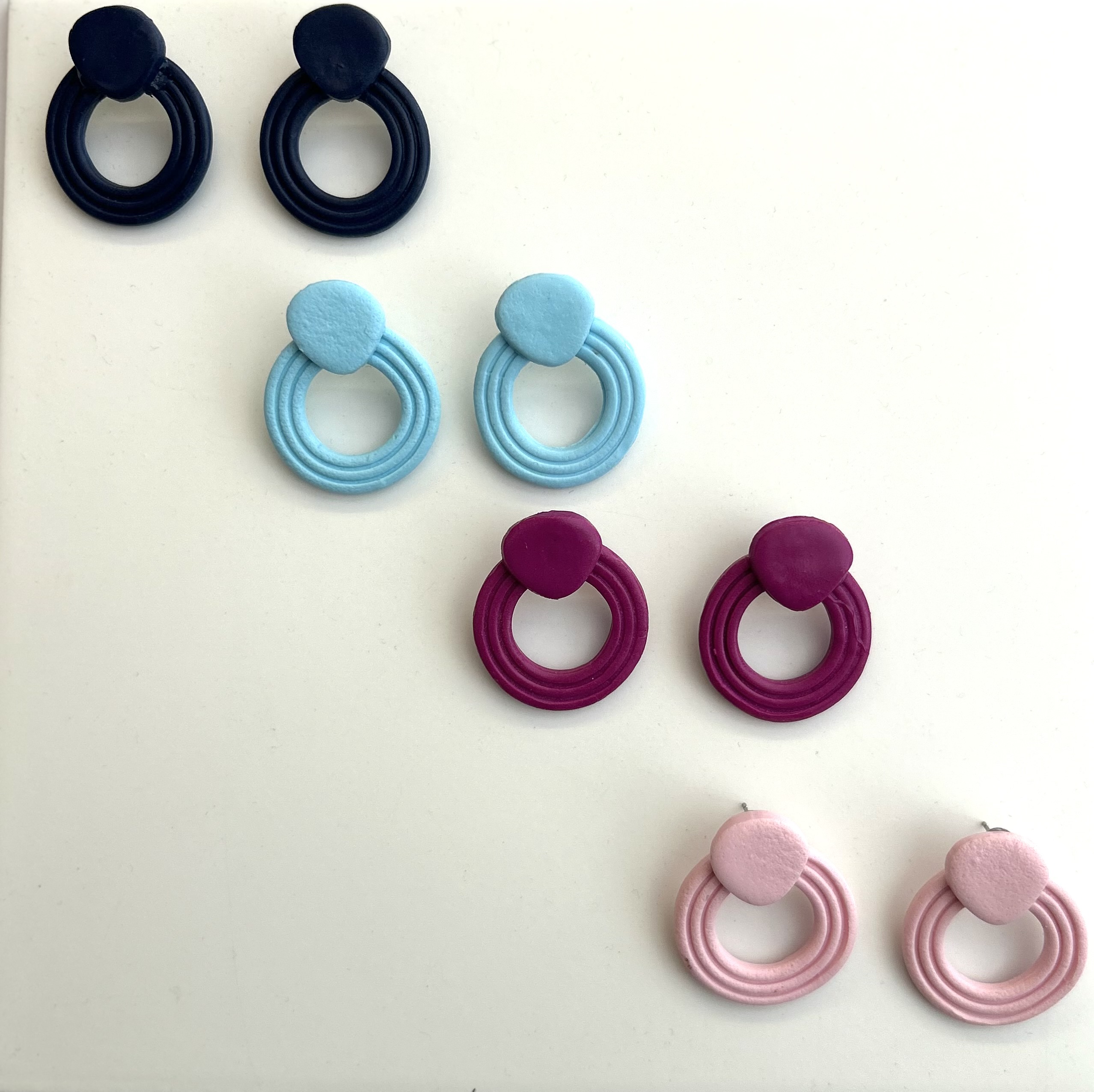 Ring Clay Earrings Pink